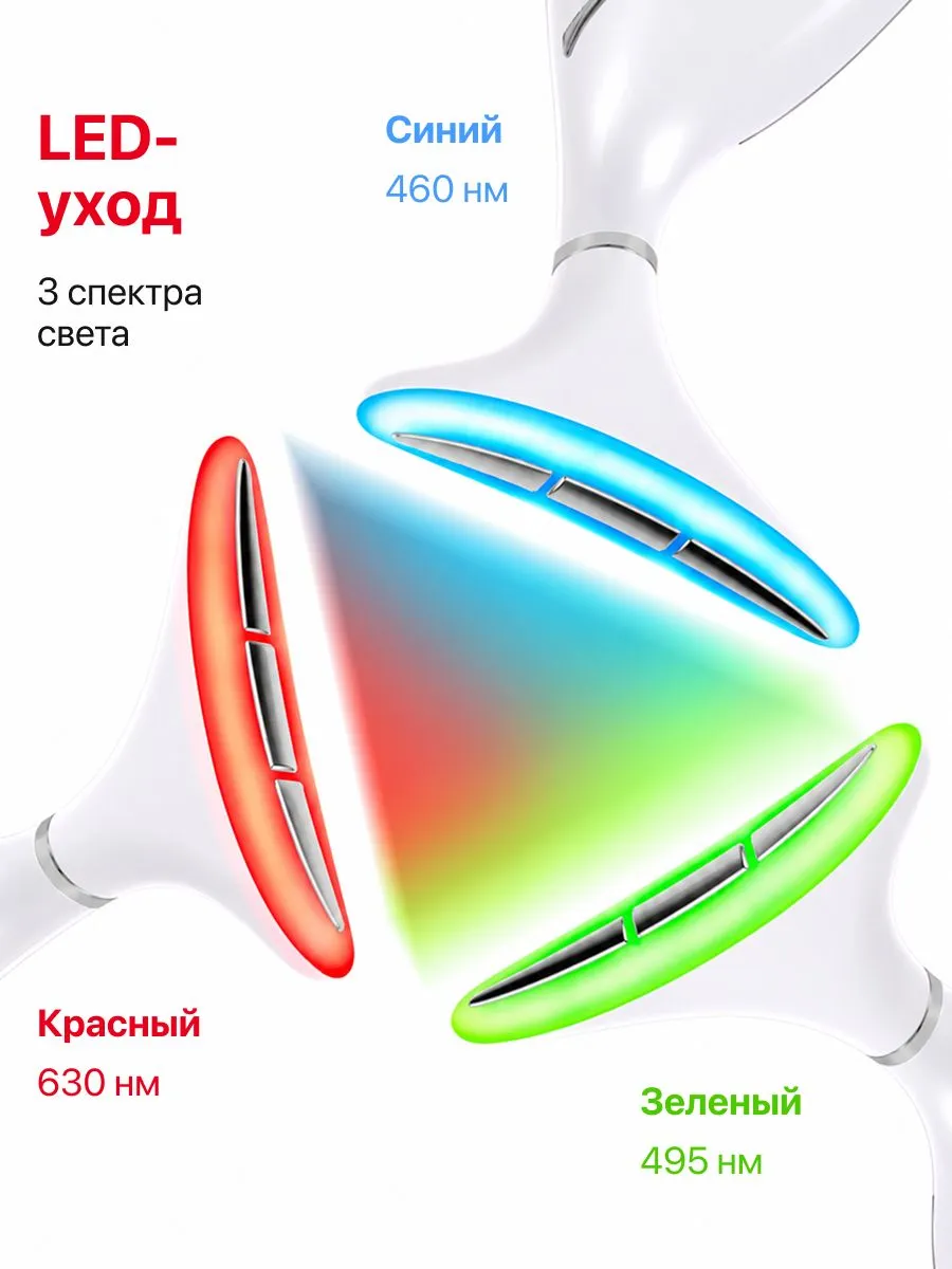 Три цвета LED-подсветки массажера Yamaguchi Neck Lifting Skin Care
