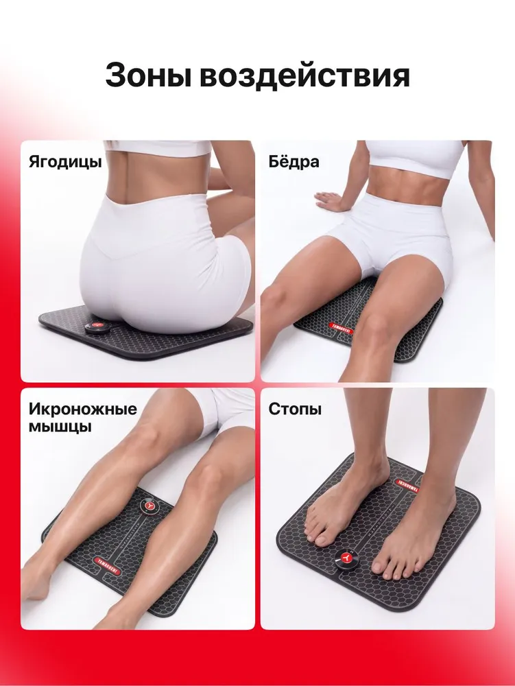 Зоны действия миостимулятора для ног Yamaguchi FOOT Trainer MIO